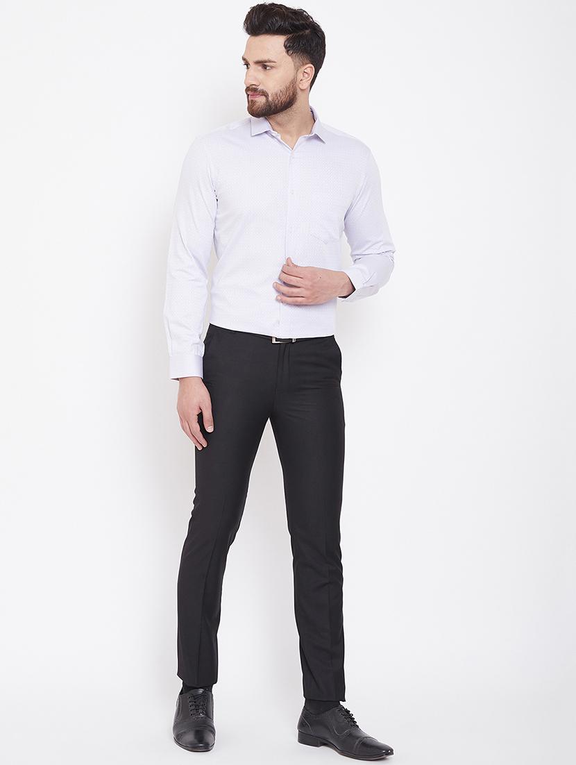 black solid flat front formal trouser - 16769268 - Zoom Image - 4