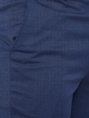 blue solid flat front formal trouser - 16769278 - Standard Image - 5