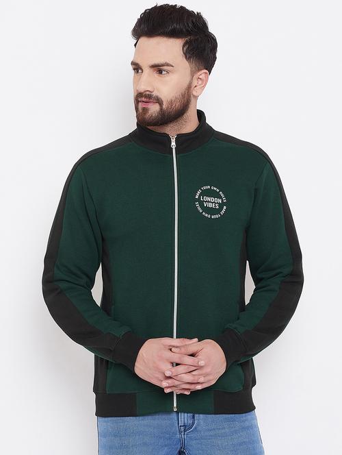 green color block casual jacket - 16769302 - Standard Image - 1
