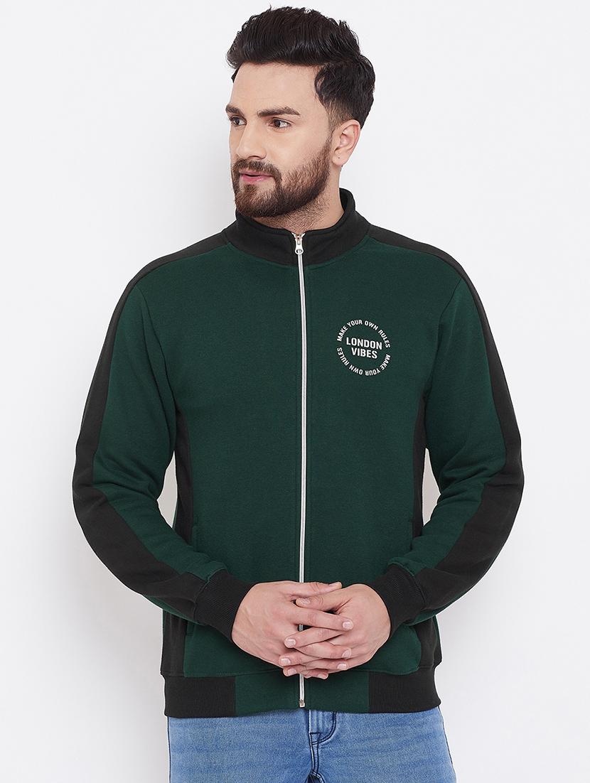 green color block casual jacket - 16769302 - Zoom Image - 1