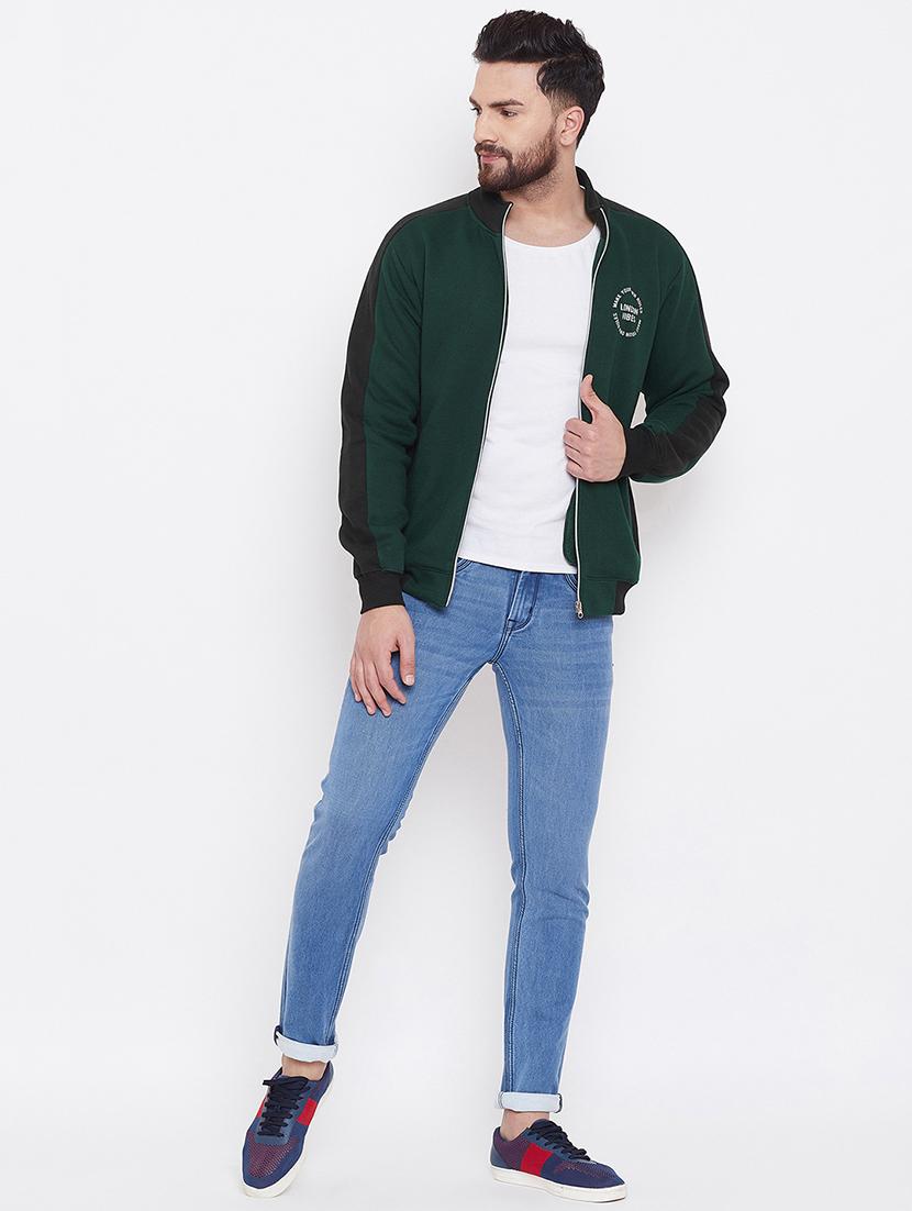 green color block casual jacket - 16769302 - Zoom Image - 4