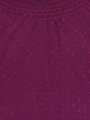 frill trim bell sleeved dobby top - 16769420 - Standard Image - 5