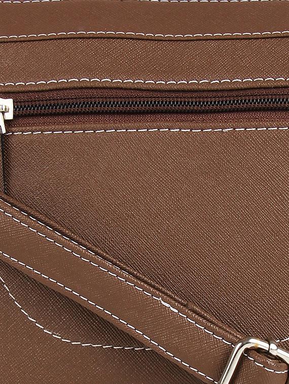 brown leatherette regular sling bag - 16769504 - Zoom Image - 5