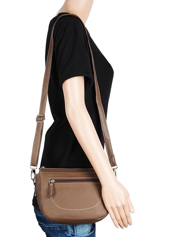 brown leatherette regular sling bag - 16769504 - Zoom Image - 6