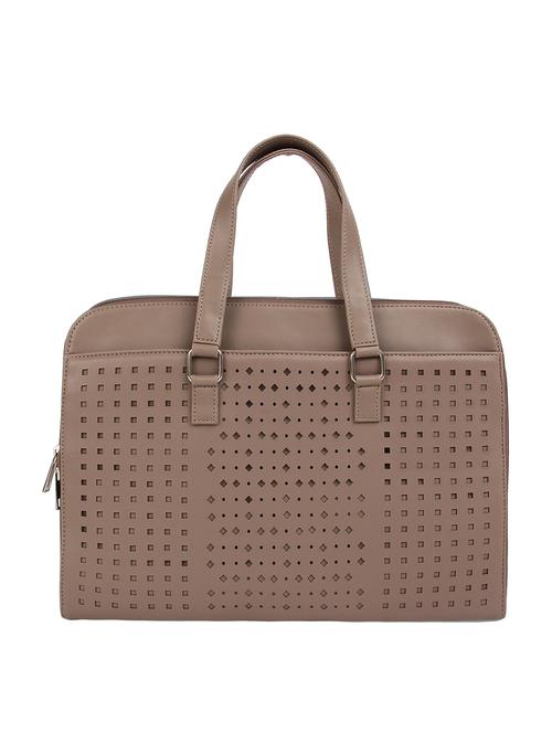 brown leatherette regular laptop bag - 16769526 - Standard Image - 1