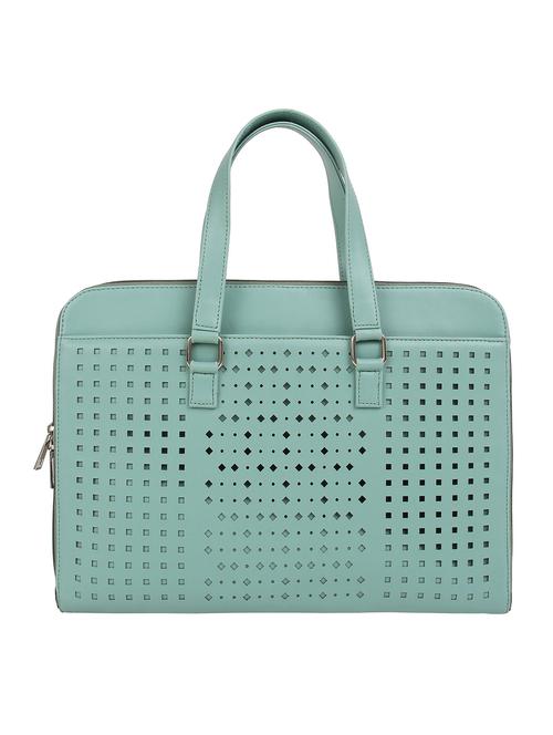 green leatherette regular laptop bag - 16769527 - Standard Image - 1