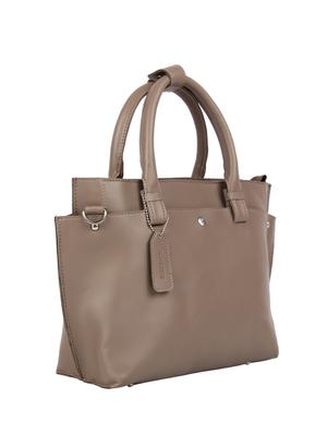 brown leatherette regular handbag - 16769535 - Standard Image - 4