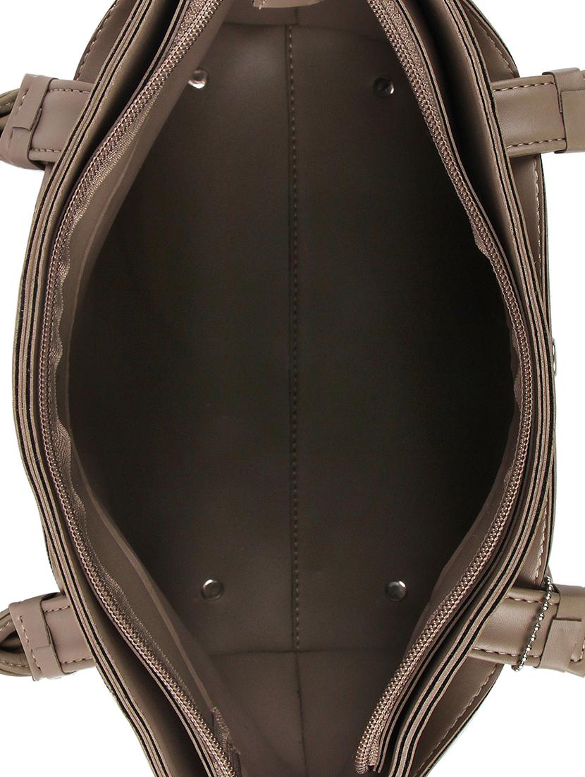 brown leatherette regular handbag - 16769535 - Zoom Image - 3