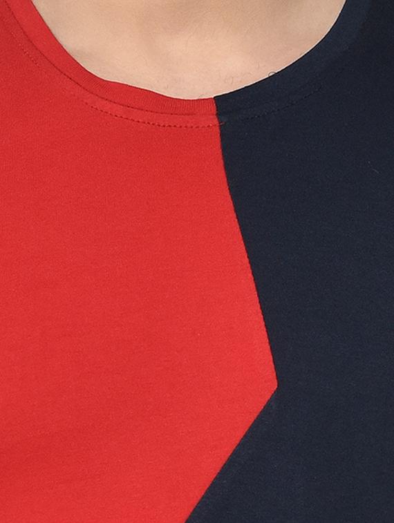 navy blue color block t-shirt - 16769641 - Zoom Image - 5