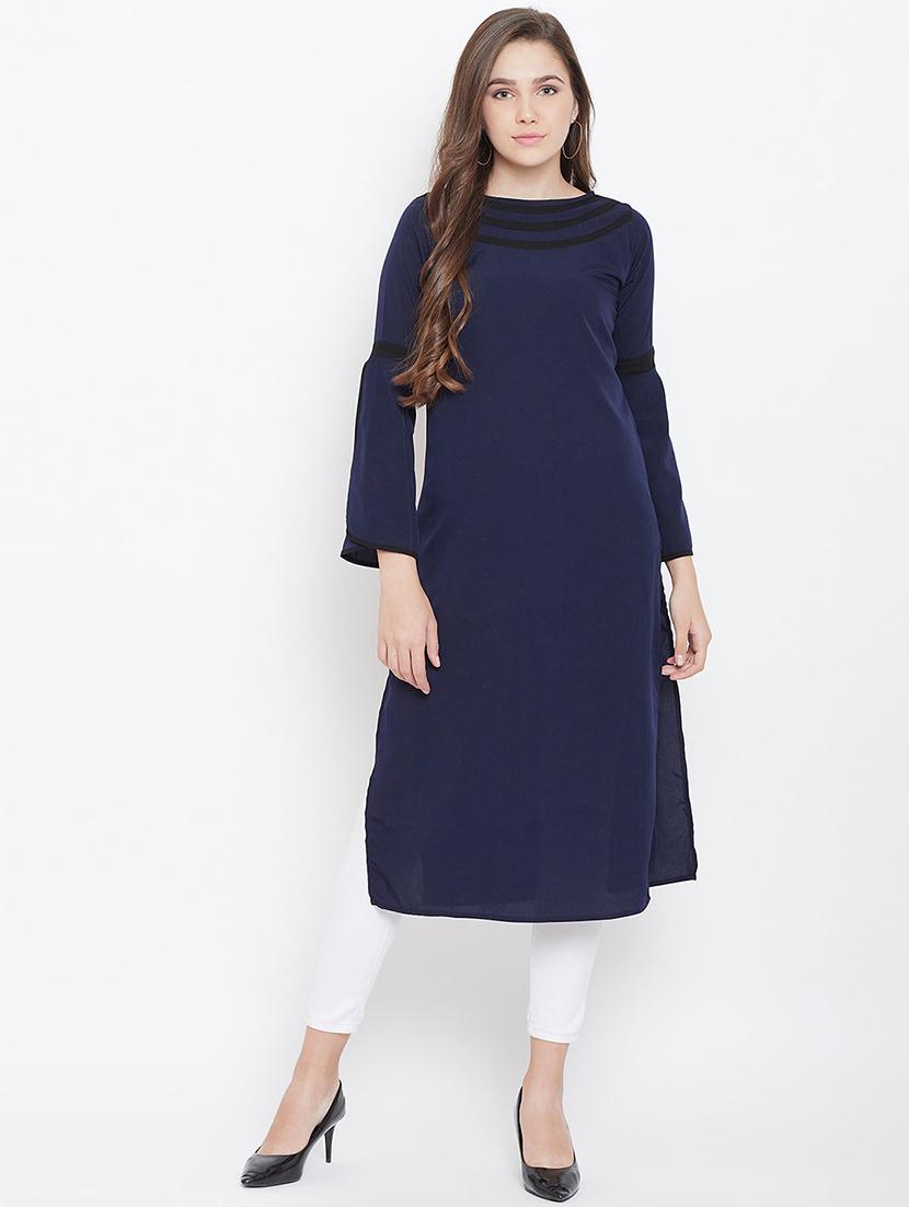 solid straight kurta - 16769663 - Zoom Image - 1