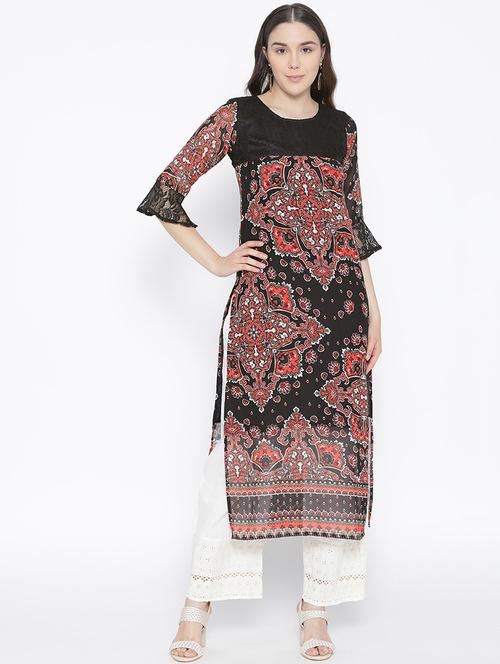 printed straight kurta - 16769664 - Standard Image - 1