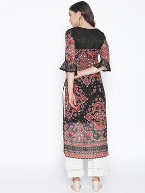 printed straight kurta - 16769664 - Standard Image - 3