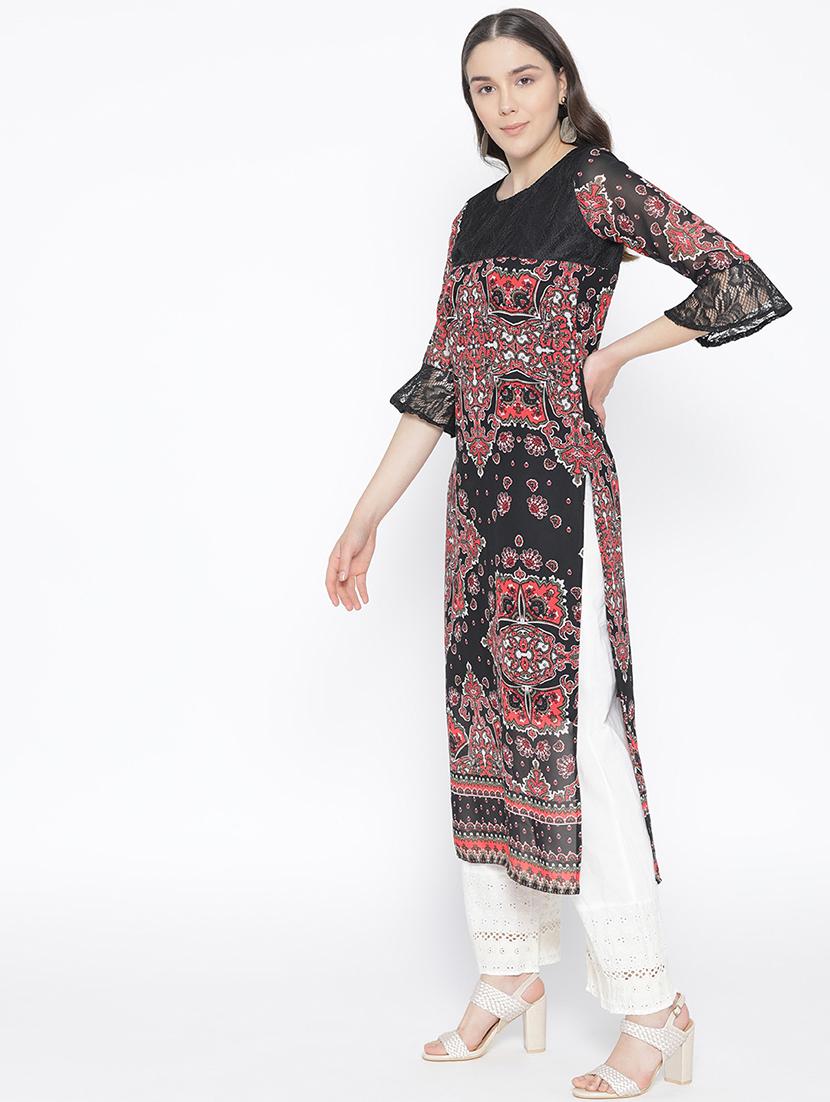 printed straight kurta - 16769664 - Zoom Image - 2