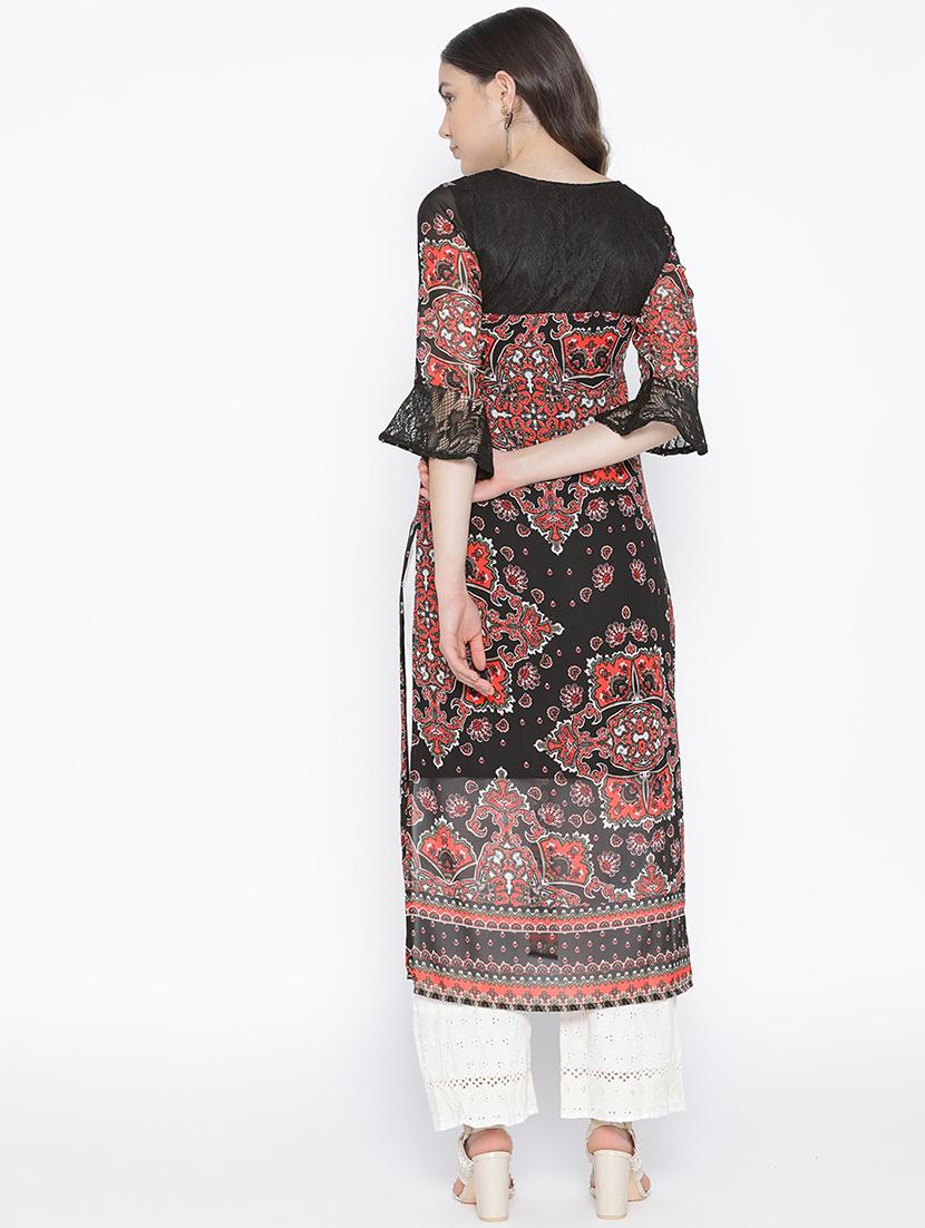 printed straight kurta - 16769664 - Zoom Image - 3