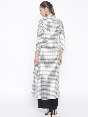 checkered straight kurta - 16769667 - Standard Image - 3