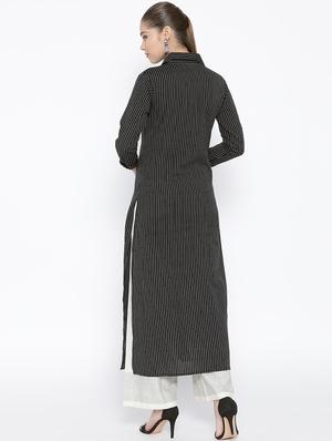 striped straight kurta - 16769668 - Standard Image - 3
