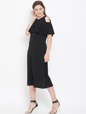 cold shoulder ruffle detail a-line dress - 16769673 - Standard Image - 2