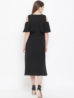 cold shoulder ruffle detail a-line dress - 16769673 - Standard Image - 3