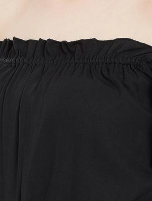 off shoulder tie knot solid jumpsuit - 16769694 - Standard Image - 4