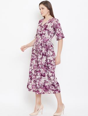 overlap neck gathered floral jumpsuit - 16769699 - Standard Image - 2