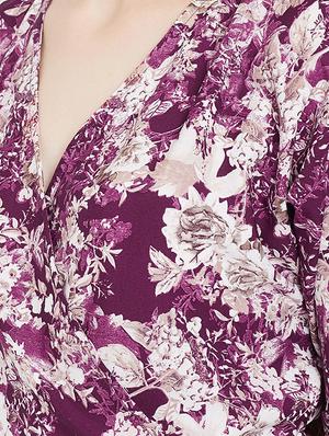 overlap neck gathered floral jumpsuit - 16769699 - Standard Image - 4