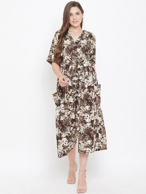 overlap neck gathered floral jumpsuit - 16769700 - Standard Image - 1
