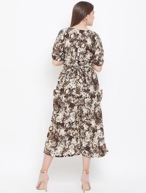 overlap neck gathered floral jumpsuit - 16769700 - Standard Image - 3