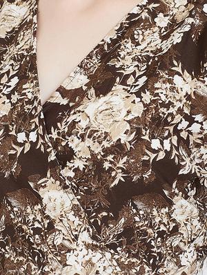 overlap neck gathered floral jumpsuit - 16769700 - Standard Image - 4