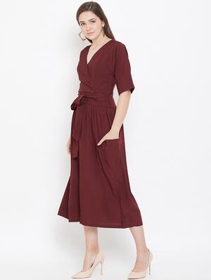 tie knot overlap neck gathered jumpsuit - 16769701 - Standard Image - 2