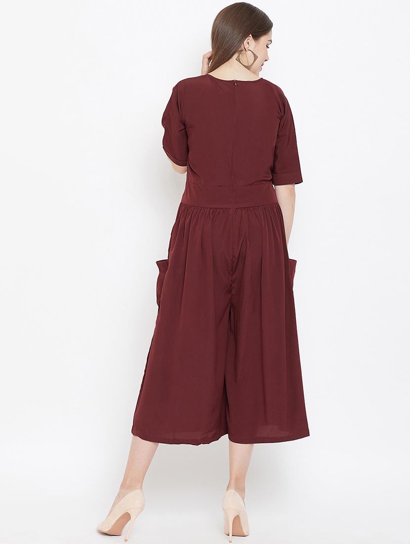 tie knot overlap neck gathered jumpsuit - 16769701 - Zoom Image - 3