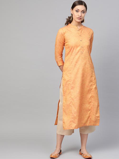 solid straight kurta - 16770017 - Standard Image - 1