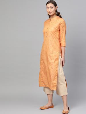 solid straight kurta - 16770017 - Standard Image - 2