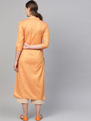 solid straight kurta - 16770017 - Standard Image - 3