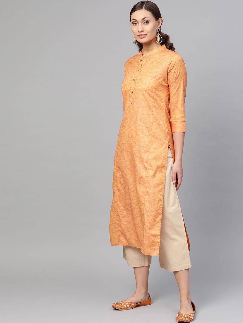 solid straight kurta - 16770017 - Zoom Image - 2