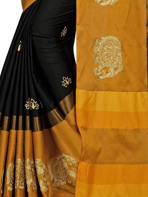 self design embroidered saree with blouse - 16770730 - Standard Image - 4