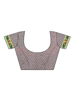 printed bordered saree with blouse - 16770855 - Standard Image - 3