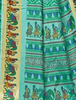 printed bordered saree with blouse - 16770855 - Standard Image - 4