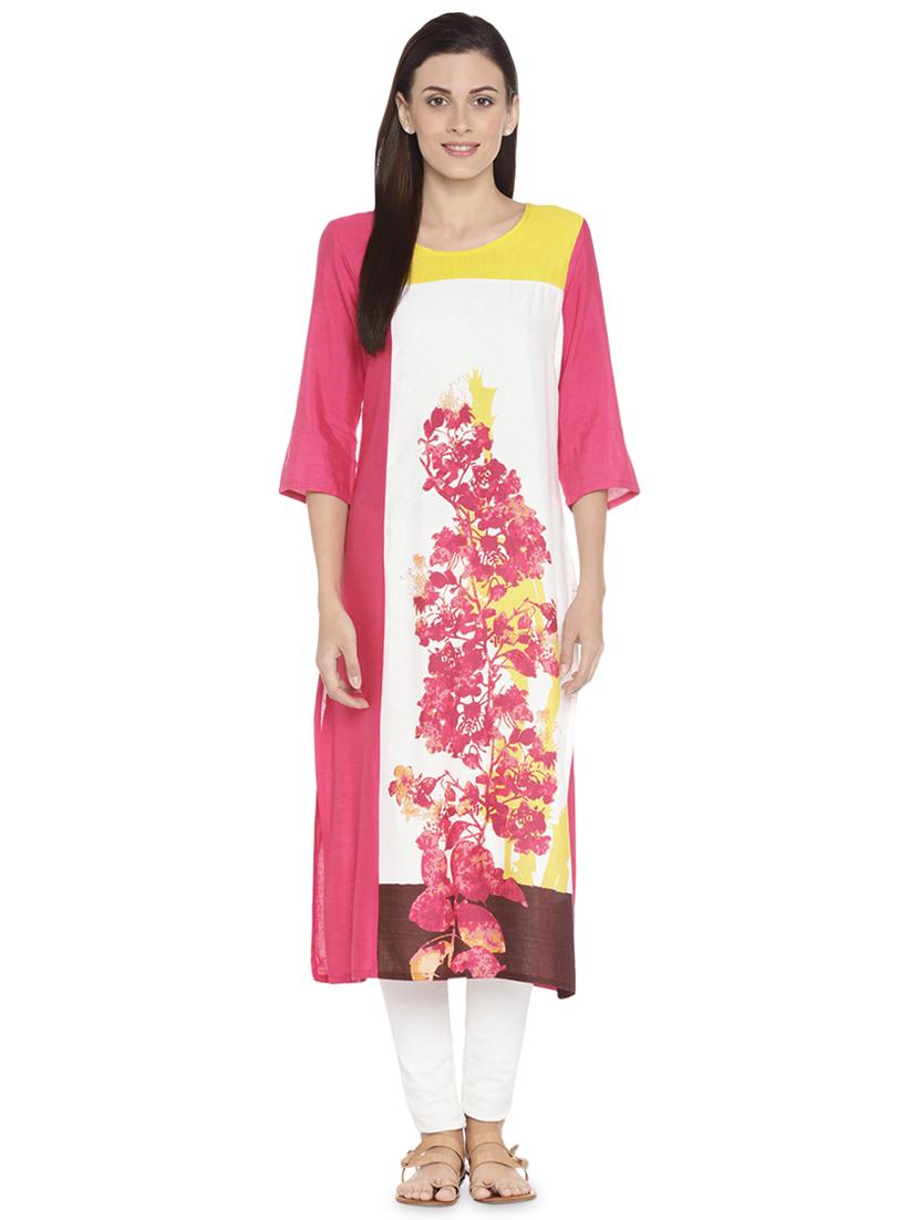 floral straight kurta - 16770923 - Zoom Image - 1