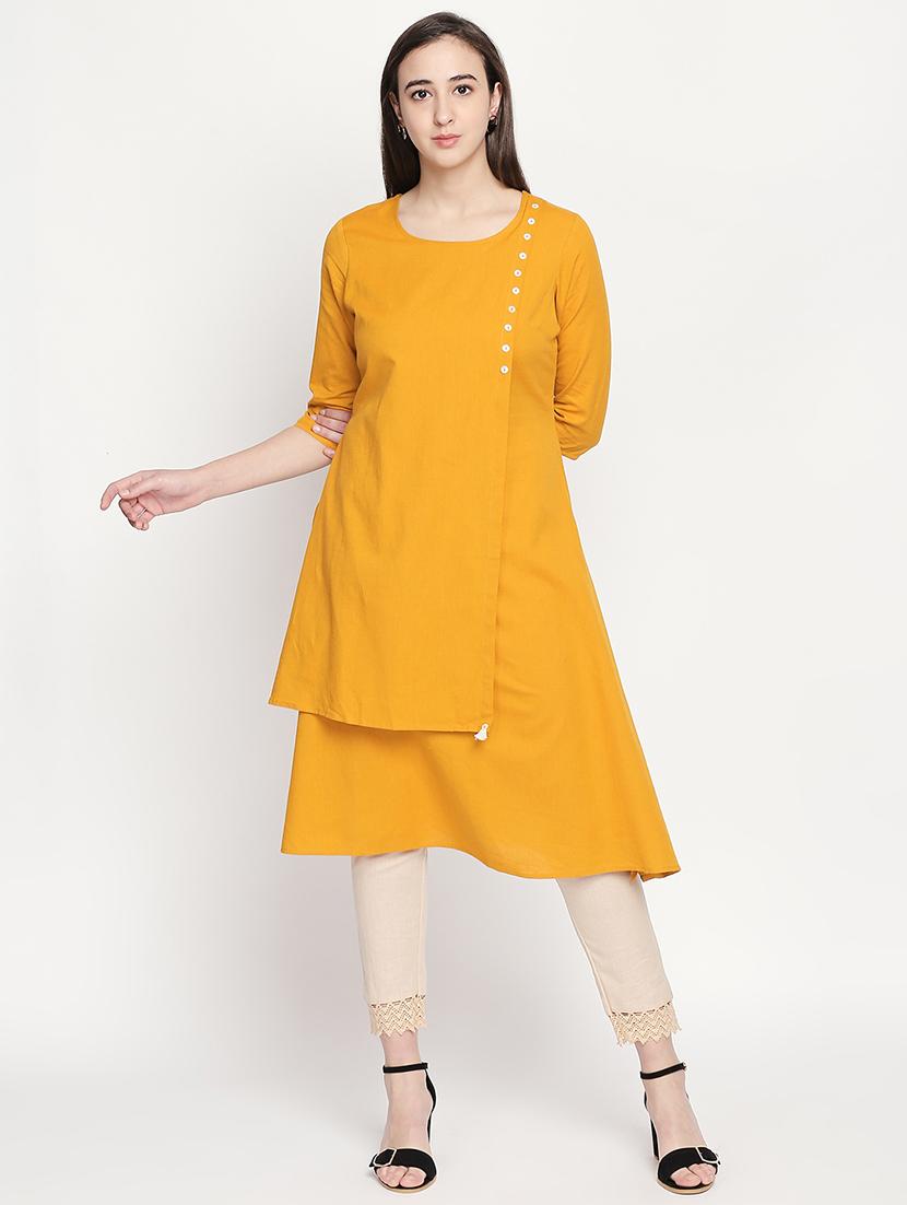 solid layered kurta - 16771061 - Zoom Image - 1
