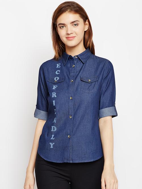 roll up sleeved denim shirt - 16771645 - Very Small Image - 1