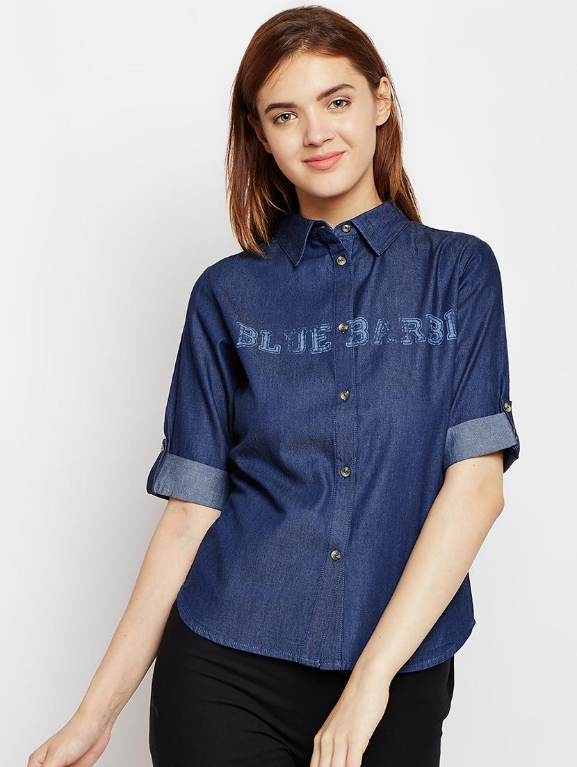 roll up sleeved denim shirt - 16771646 - Zoom Image - 1