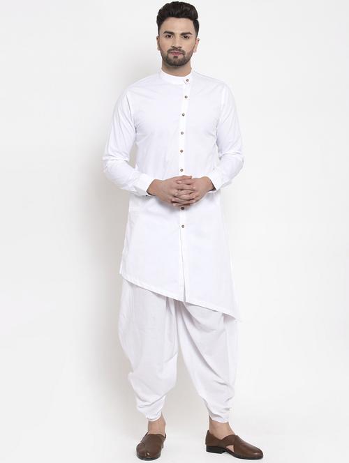 white solid asymmetric kurta - 16771774 - Standard Image - 1