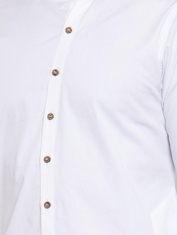 white solid asymmetric kurta - 16771774 - Zoom Image - 4