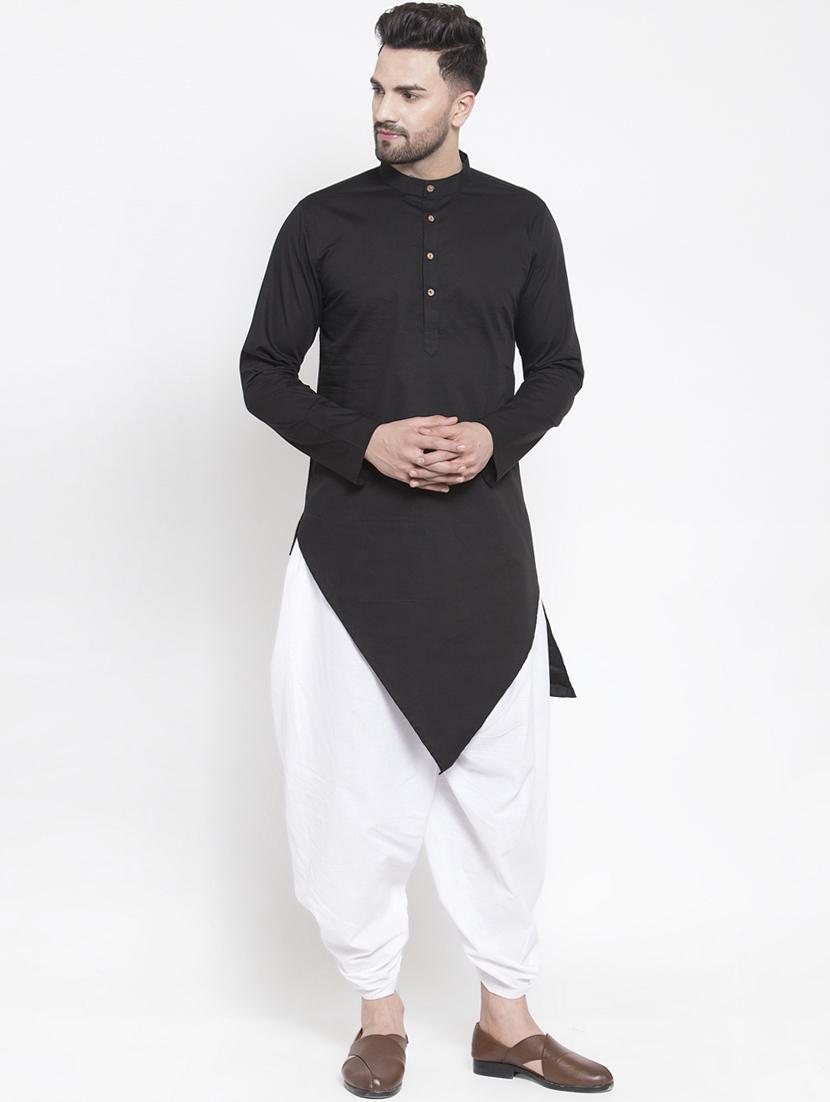 black solid asymmetric kurta - 16771782 - Zoom Image - 1