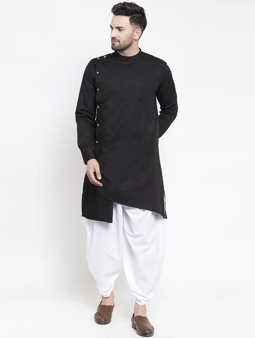 black solid asymmetric kurta - 16771792 - Zoom Image - 1