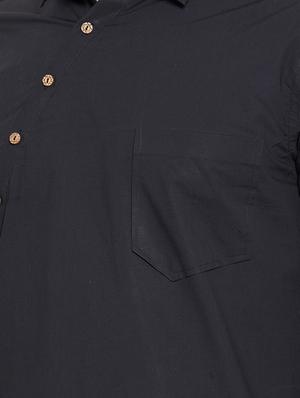 black solid asymmetric kurta - 16771793 - Standard Image - 4