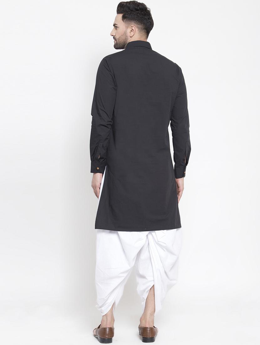 black solid asymmetric kurta - 16771793 - Zoom Image - 3