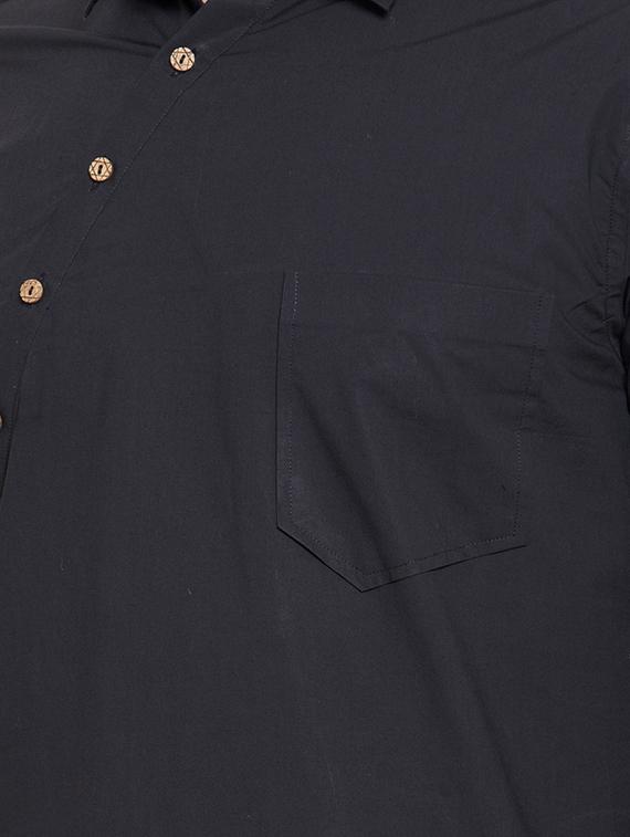 black solid asymmetric kurta - 16771793 - Zoom Image - 4