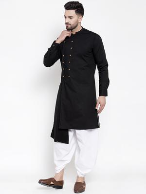 black solid asymmetric kurta - 16771796 - Standard Image - 2