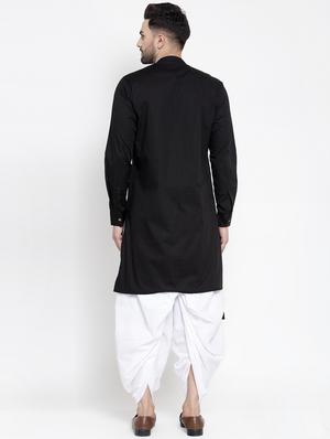 black solid asymmetric kurta - 16771796 - Standard Image - 3